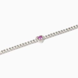 Pulsera MABINA tenis plata turmalina sintética y circonita. AMORÍO. 533838-18