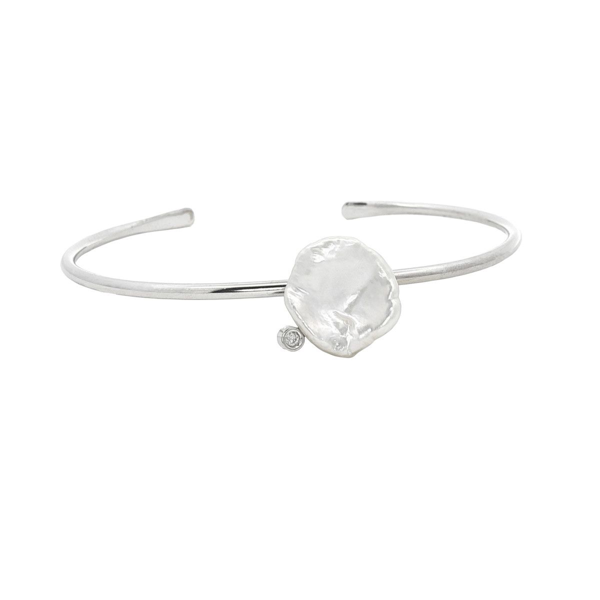 Pulsera MIQUEL SARDÀ de plata, perla y diamante lab. 26266