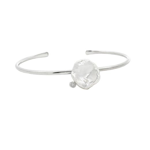 Pulsera MIQUEL SARDÀ de plata, perla y diamante lab. 26266