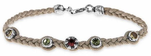 Pulsera PLATADEPALO con nylon beige. C40A