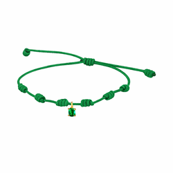 Pulsera SATERRA oro amarillo y esmeralda verde.