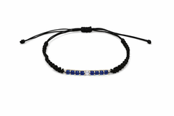Pulsera SATERRA oro blanco, brillante y zafiros azules.