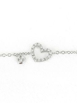 Pulsera SATERRA oro blanco diamante y corazón