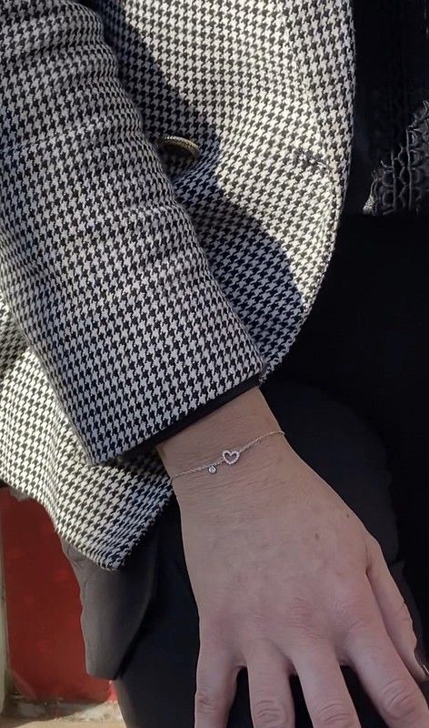 Pulsera SATERRA oro blanco diamante y corazón