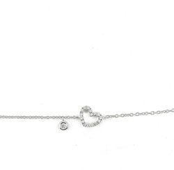 Pulsera SATERRA oro blanco diamante y corazón