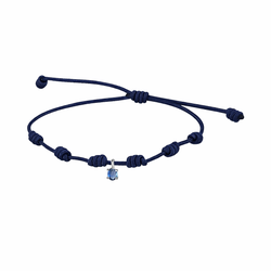 Pulsera SATERRA oro blanco y zafiro azul.