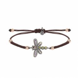 Pulsera SUNFIELD  de plata, circonitas y nailon. PU061452