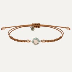 Pulsera SUNFIELD Zinnia mini Plata, Zirconitas, Cuarzo Rosa, Nailon. PU064790/15