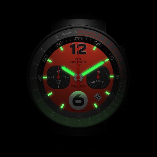 Reloj MONTJUIC Chrono Rojo Negro PVD. MJ2.0602.B
