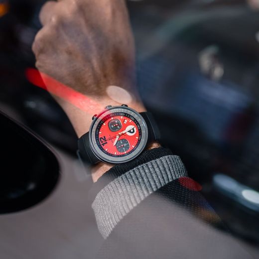 Reloj MONTJUIC Chrono Rojo Negro PVD. MJ2.0602.B