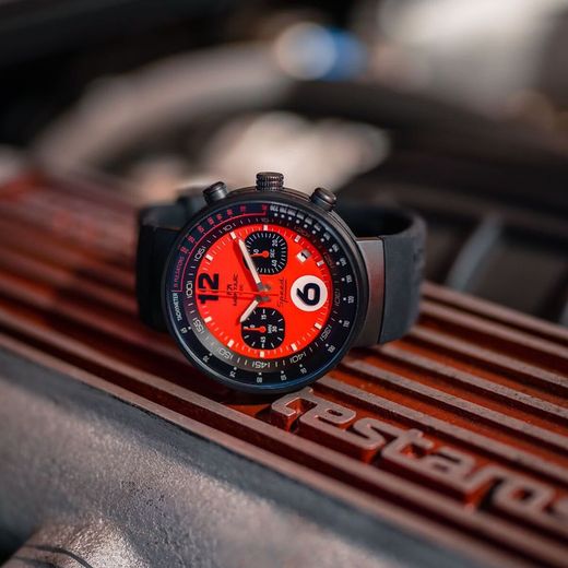 Reloj MONTJUIC Chrono Rojo Negro PVD. MJ2.0602.B